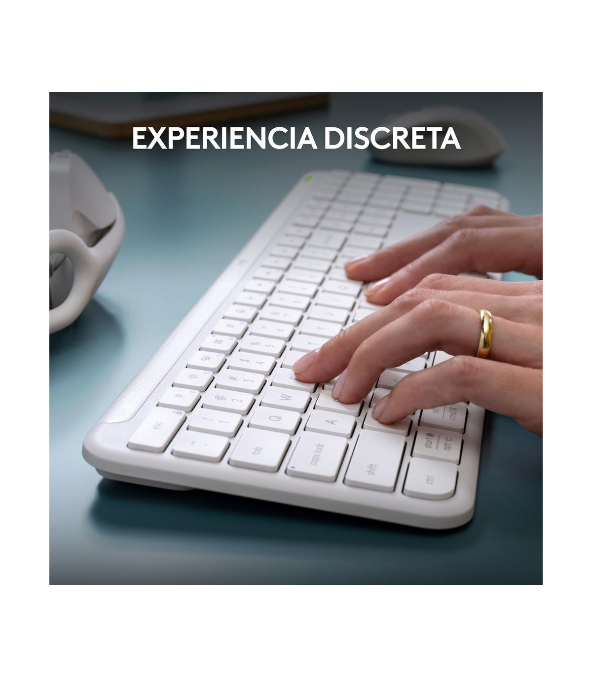 Teclado + raton logitech mk950 inalambrico blanco