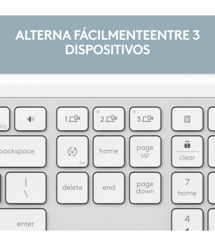 Teclado + raton logitech mk950 inalambrico blanco