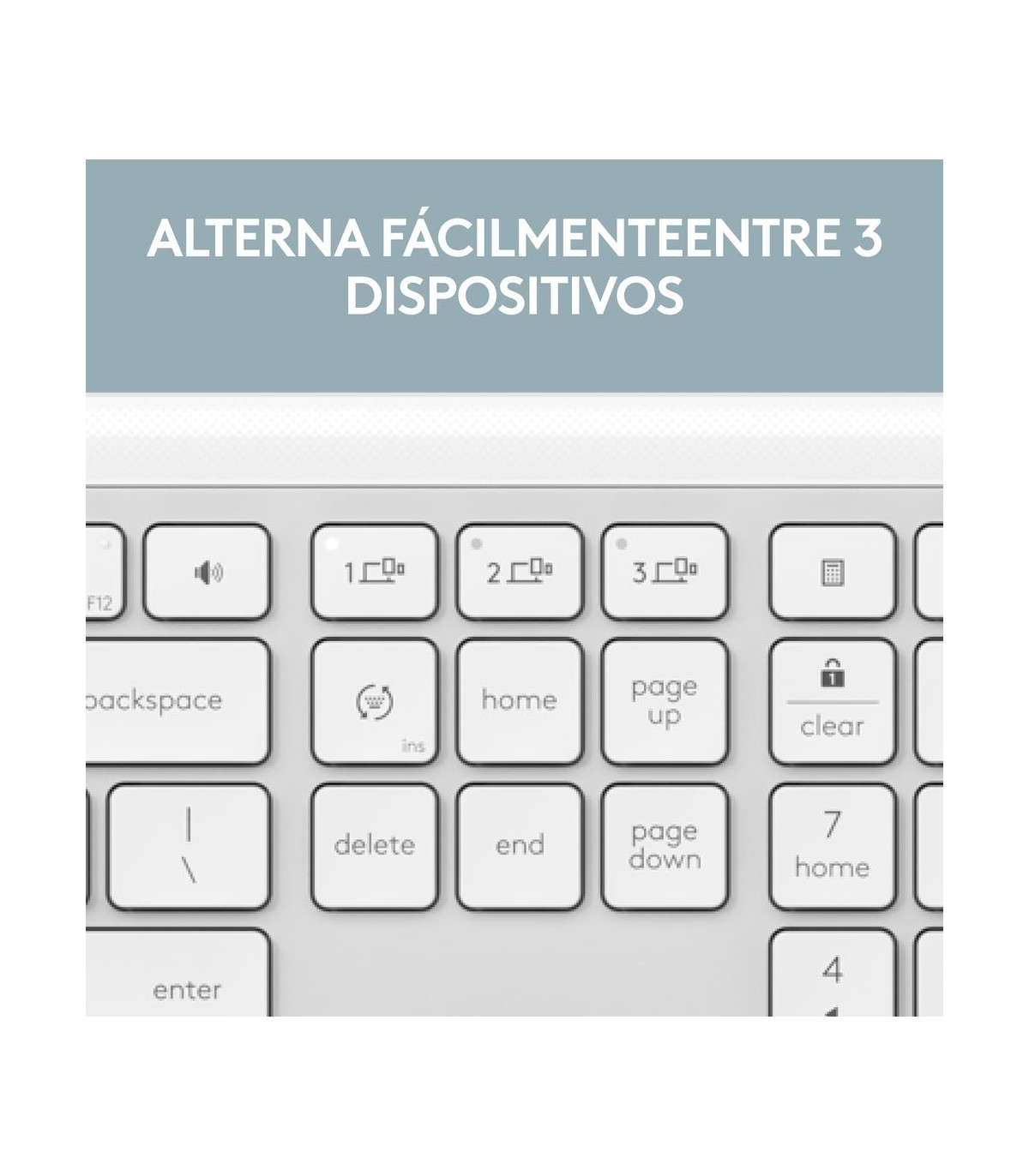 Teclado + raton logitech mk950 inalambrico blanco