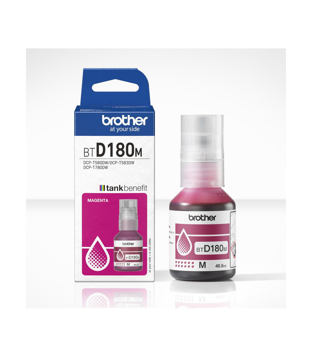 Botella tinta brother btd180m magenta 5000 paginas