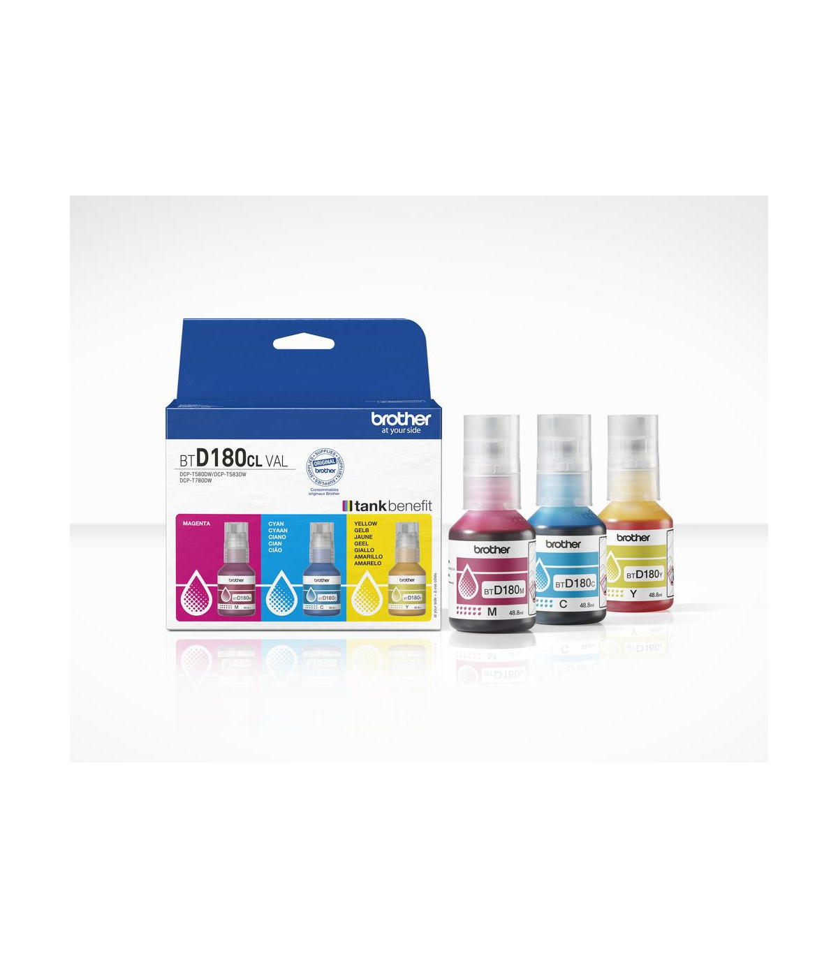 Multipack botella tinta brother btd180clval rgb