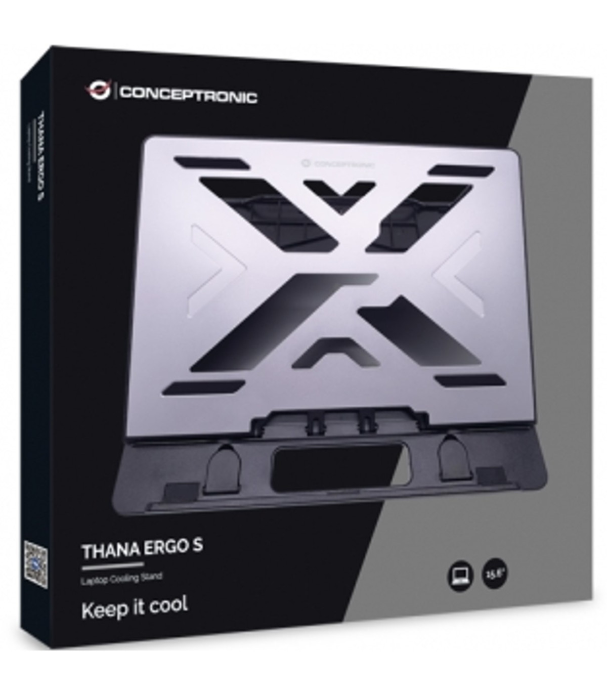 Soporte - base de refrigeracion conceptronic para portatiles hasta 15.6 pulgadas aluminio gris