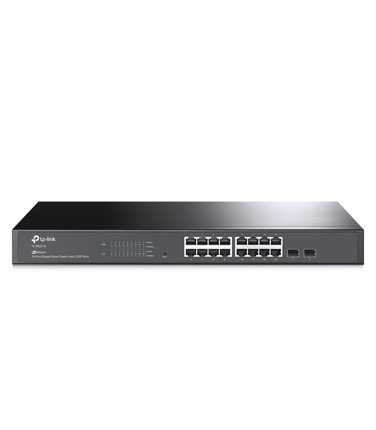 Swicht tp - link 16 puertos 10 - 100 - 1000mbps con 2 ptos sfp gestionable rack 19 pulgadas