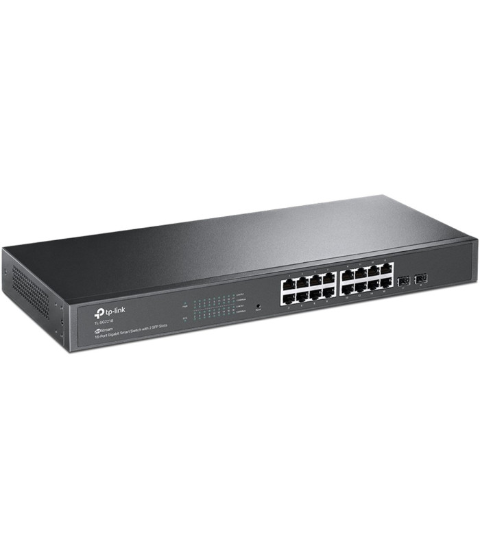 Swicht tp - link 16 puertos 10 - 100 - 1000mbps con 2 ptos sfp gestionable rack 19 pulgadas
