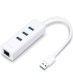 Adaptador usb a ethernet gigabit + hub de 3 puertos usb 3.0 tp link