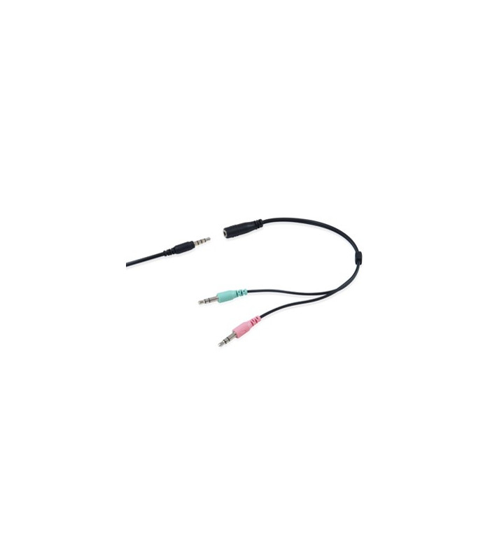 Auricular equip life microfono jack 3.5mm ( incluye adaptador 1 a 2 jacks ) negro