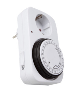 Programador silver electronic analógico -  24 horas -  3600w -  250v -  16a -  50hz -  ip 20 -  ajustable 15 minutos -  24h negr