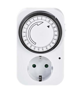 Programador silver electronic analógico - 24 horas - 3600w - 250v - 16a - 50hz - ip 20 - ajustable 15 minutos - 24h negro