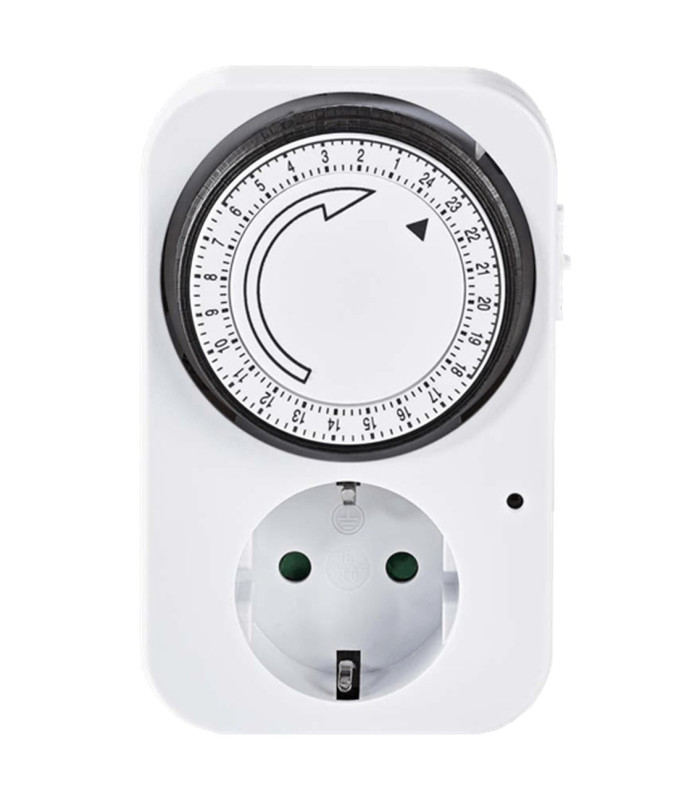 Programador silver electronic analógico -  24 horas -  3600w -  250v -  16a -  50hz -  ip 20 -  ajustable 15 minutos -  24h negr