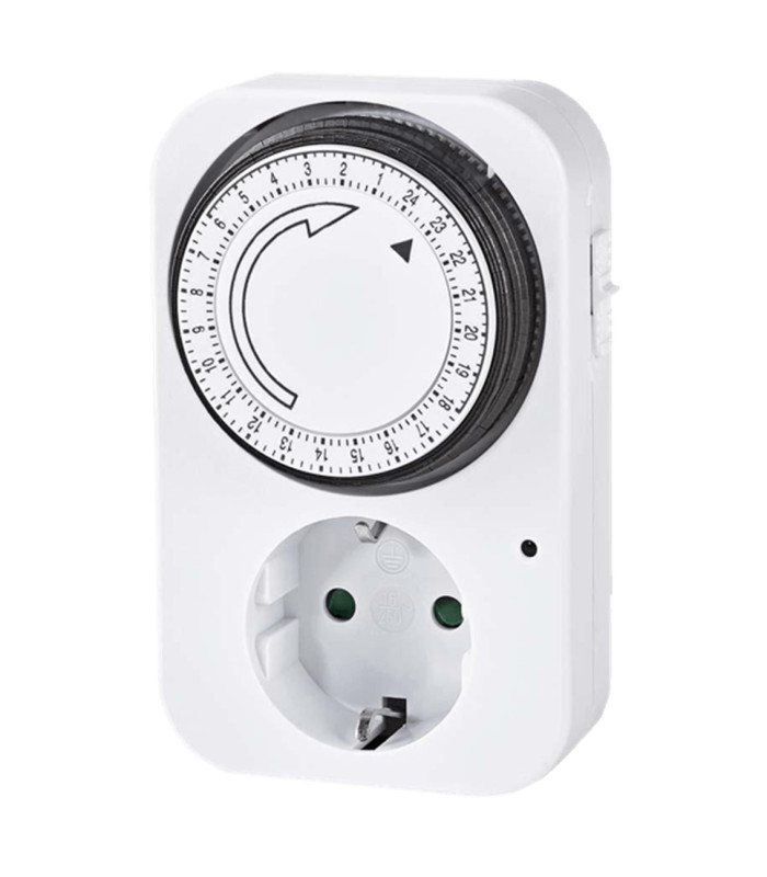 Programador silver electronic analógico -  24 horas -  3600w -  250v -  16a -  50hz -  ip 20 -  ajustable 15 minutos -  24h negr