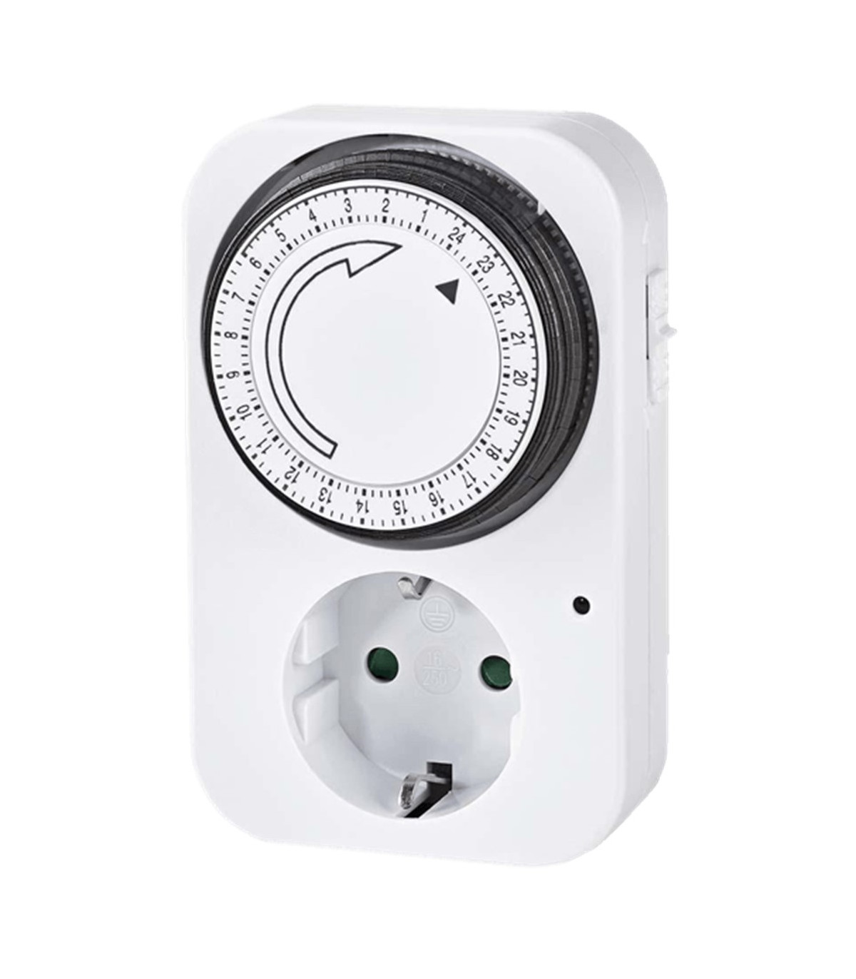 Programador silver electronic analógico -  24 horas -  3600w -  250v -  16a -  50hz -  ip 20 -  ajustable 15 minutos -  24h negr