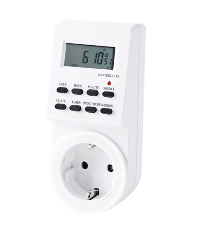 Programador silver electronic digital -  semanal -  3600w -  250v -  16a -  50hz -  ip 20 -  ajustable multifuncion