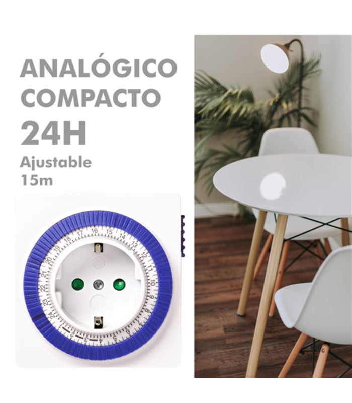 Programador silver electronic analógico -  24 horas -  3600w -  250v -  16a -  50hz -  ip 20 - ajustable 15 minutos -  24h