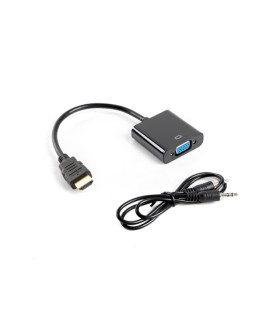 Adaptador lanberg hdmi macho -   vga hembra + minijack 3.5mm hembra 20cm