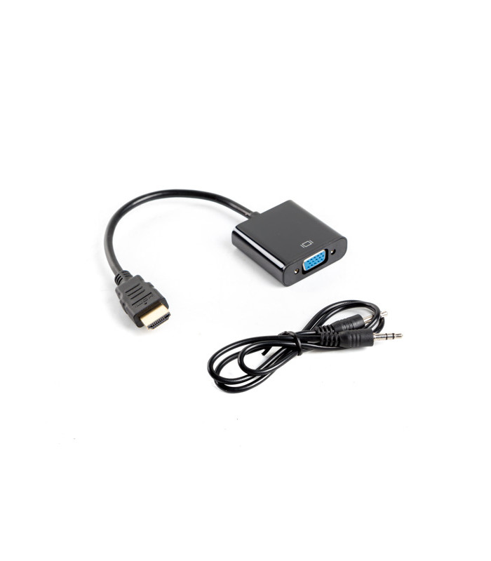 Adaptador lanberg hdmi macho -   vga hembra + minijack 3.5mm hembra 20cm