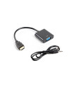 Adaptador lanberg hdmi macho - vga hembra + minijack 3.5mm hembra 20cm