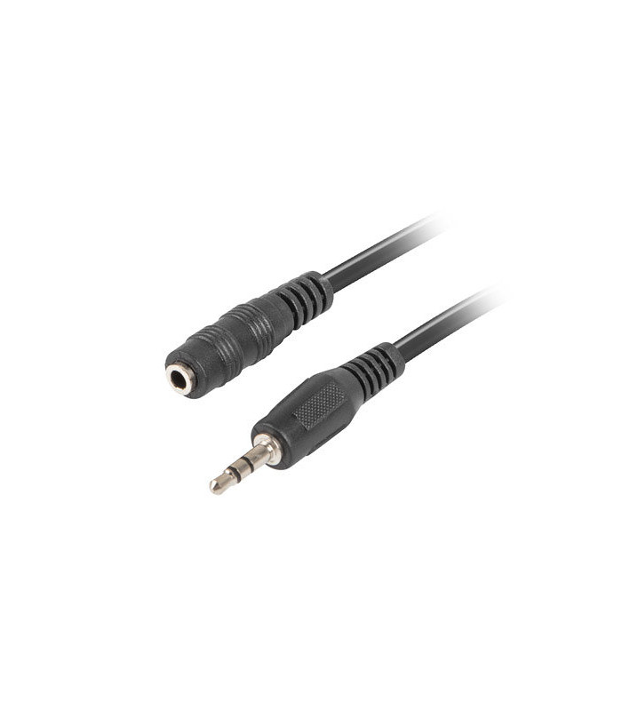 Cable estereo lanberg jack 3.5 mm macho - jack 3.5mm hembra 5m negro