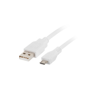 Cable usb lanberg 2.0 macho -  micro usb macho 1.8m blanco