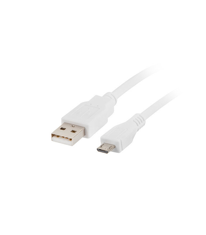 Cable usb lanberg 2.0 macho -  micro usb macho 1.8m blanco