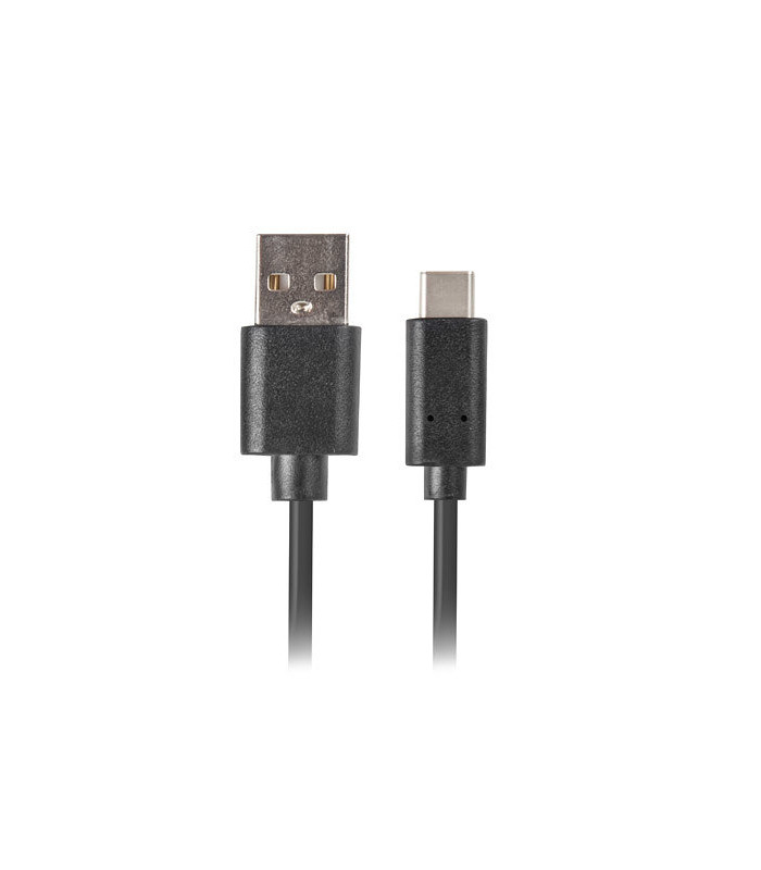 Cable usb lanberg 2.0 macho -  usb tipo c macho quick charge 3.0 1m negro