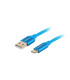 Cable usb lanberg 2.0 macho -  usb tipo c macho quick charge 3.0 1m azul