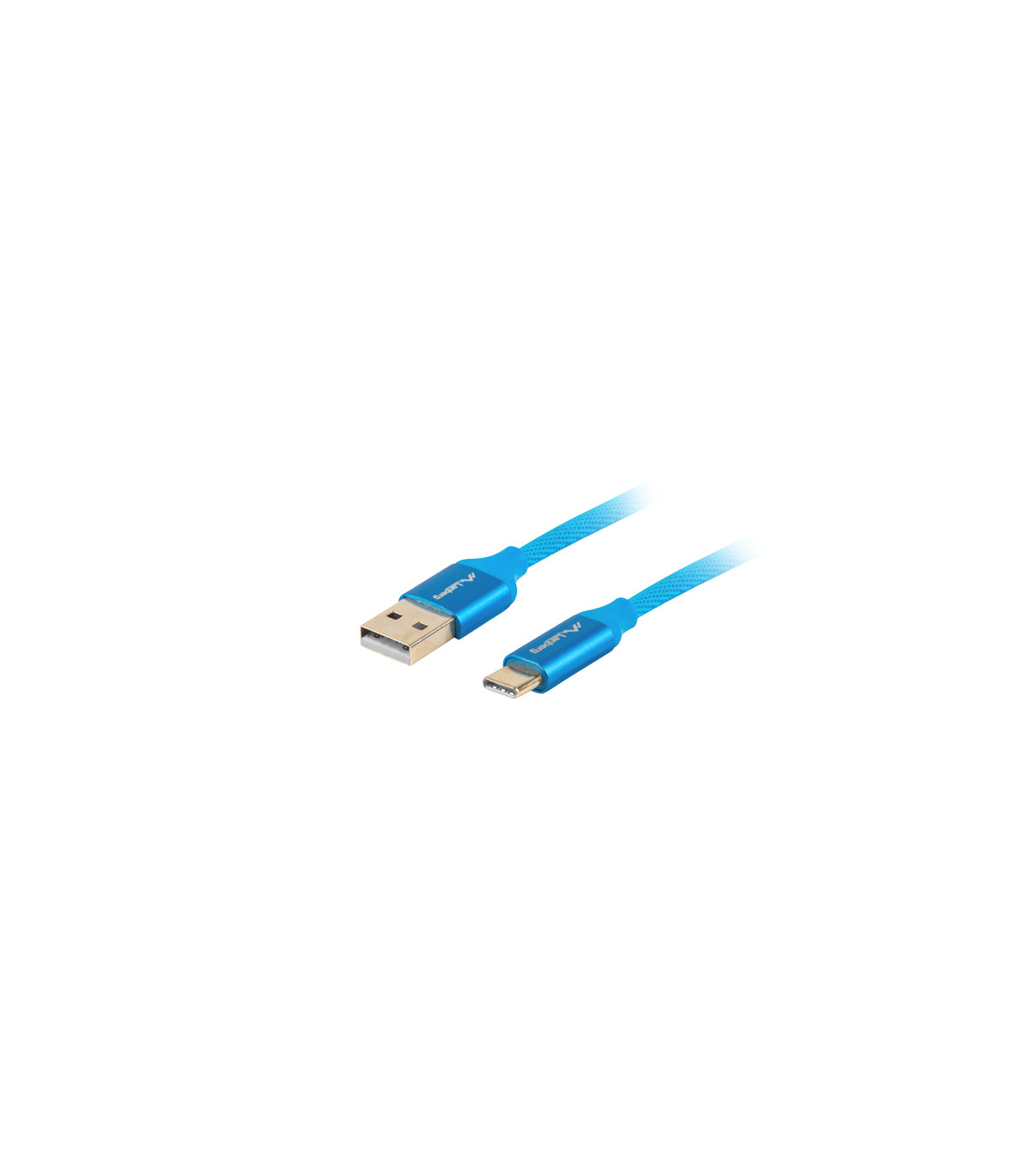 Cable usb lanberg 2.0 macho -  usb tipo c macho quick charge 3.0 1m azul