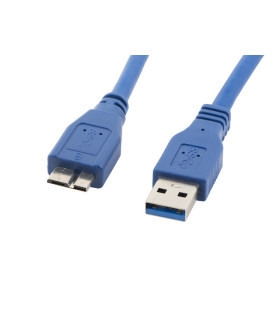 Cable usb lanberg 3.0 macho - micro usb macho 0.5m azul