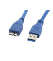 Cable usb lanberg 3.0 macho - micro usb macho 0.5m azul