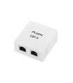 Roseta lanberg de superficie cat.6 ftp 2x toma rj45 blanco