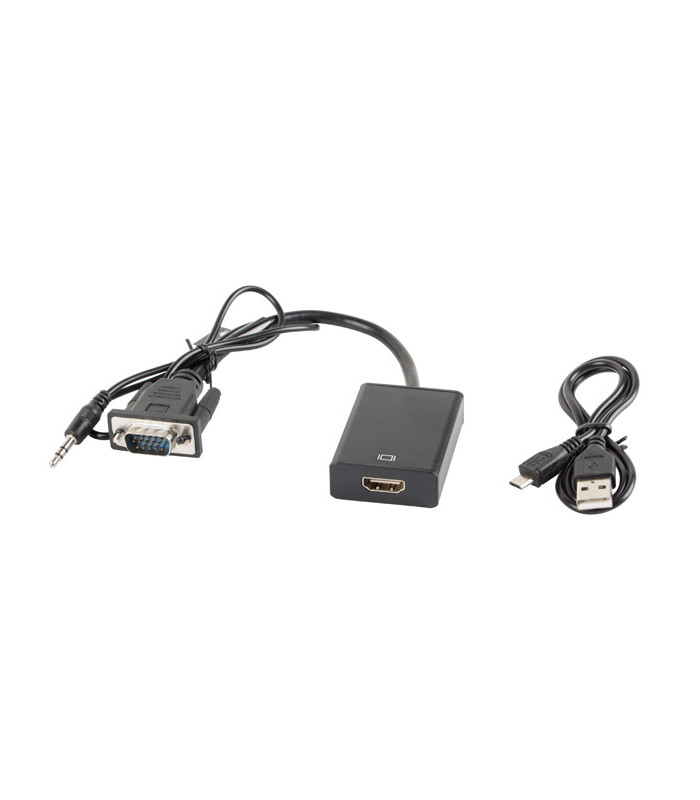 Adaptador lanberg vga macho+audio 3.5mm jack -  hdmi hembra