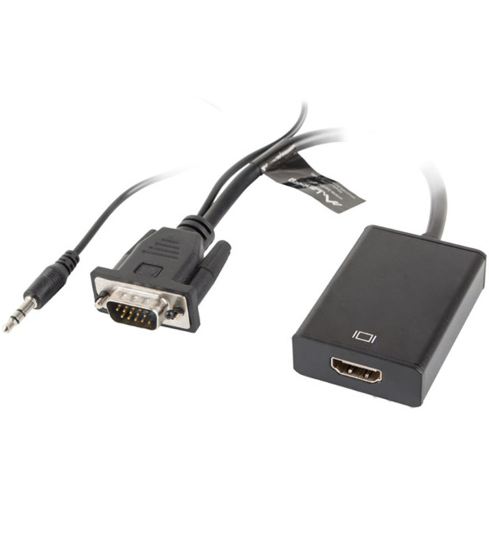 Adaptador lanberg vga macho+audio 3.5mm jack -  hdmi hembra