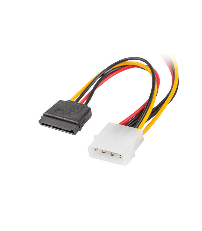 Cable lanberg alimentacion molex macho a 2x sata hembra 15 cm