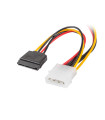 Cable lanberg alimentacion molex macho a 2x sata hembra 15 cm