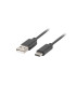Cable usb lanberg 2.0 macho -  usb tipo c macho 0.5m negro