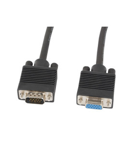 Cable lanberg vga macho hembra ferrita negro 1.8 m