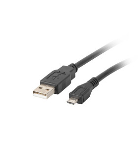 Cable usb lanberg 2.0 macho -  micro usb macho 0.3m negro