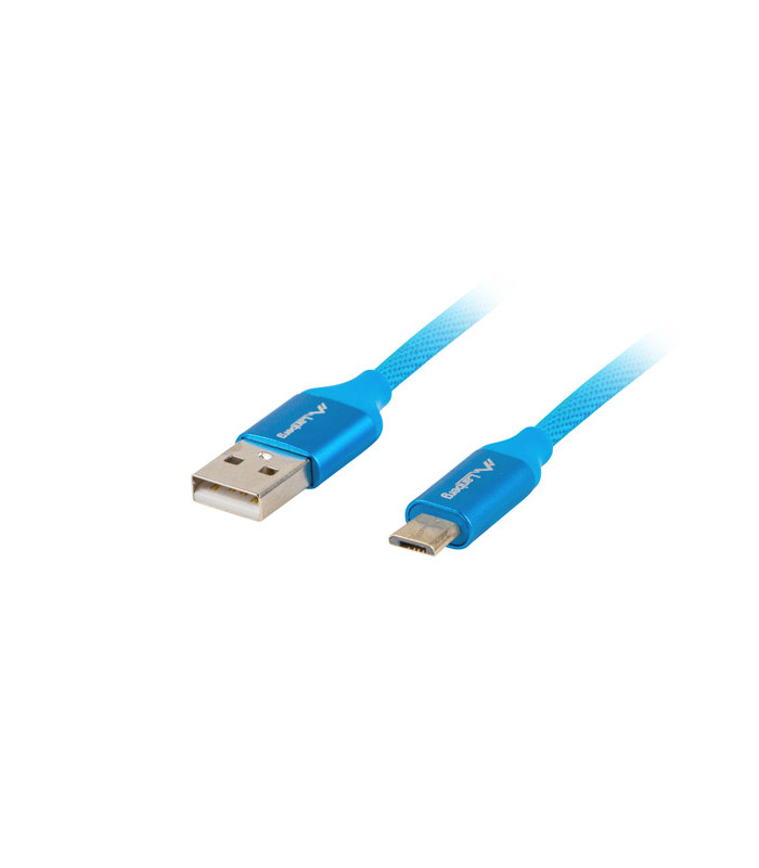 Cable usb lanberg 2.0 macho - micro usb macho quick charge 3.0 1m azul