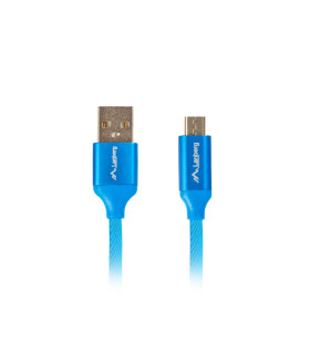 Cable usb lanberg 2.0 macho - micro usb macho quick charge 3.0 1m azul