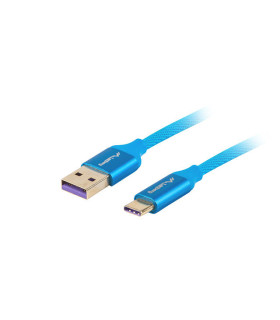 Cable usb lanberg 2.0 macho - usb tipo c macho 5a 1m azul