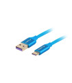 Cable usb lanberg 2.0 macho - usb tipo c macho 5a 1m azul