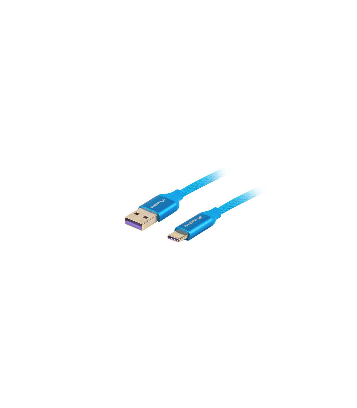 Cable usb lanberg 2.0 macho - usb tipo c macho 5a 1m azul
