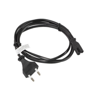 Cable lanberg de alimentacion ocho cee 7 - 16 a iec320 c7 euro (radio) negro 1.8 m