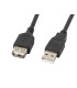 Cable alargador lanberg usb 2.0 macho hembra 0.7m negro