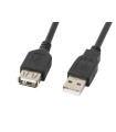 Cable alargador lanberg usb 2.0 macho hembra 0.7m negro