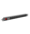 Regleta lanberg 1u 10a rack 19 10x socket negro 2m