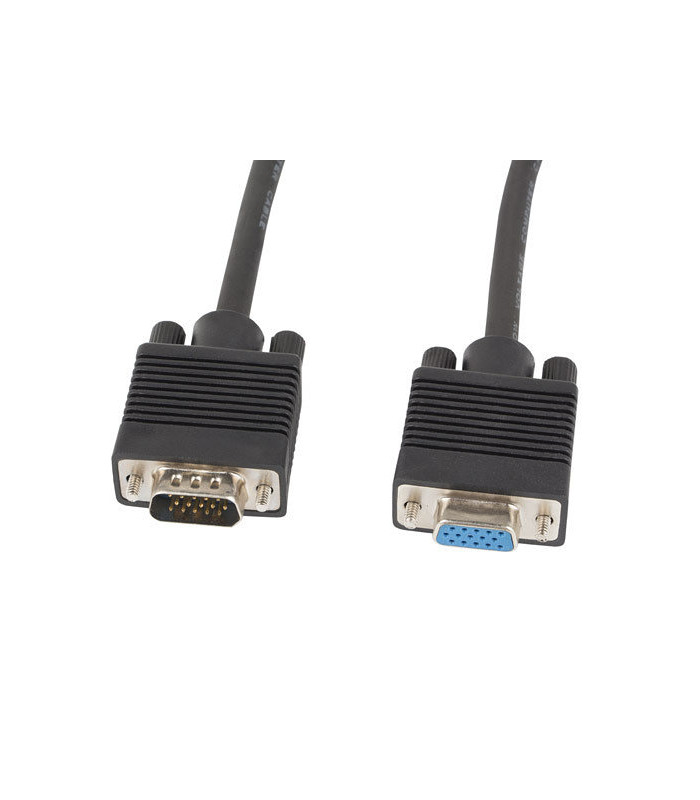 Cable lanberg vga macho hembra ferrita negro 5 m