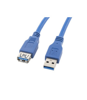 Cable alargador lanberg usb 3.0 macho hembra 1.8m azul