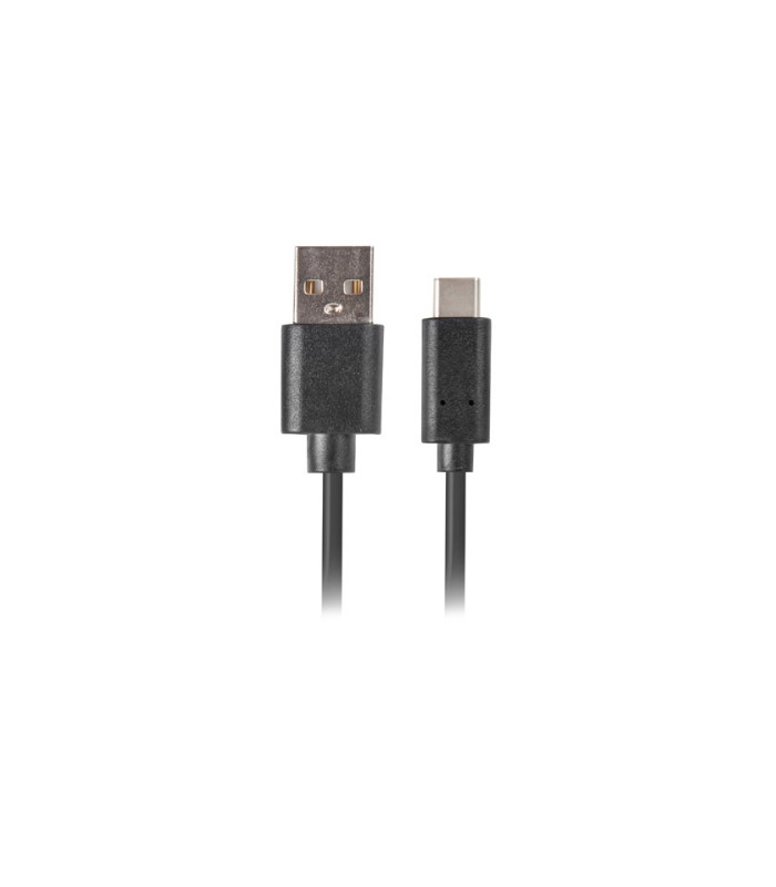 Cable usb lanberg 2.0 macho -  usb tipo c macho quick charge 3.0 0.5m negro