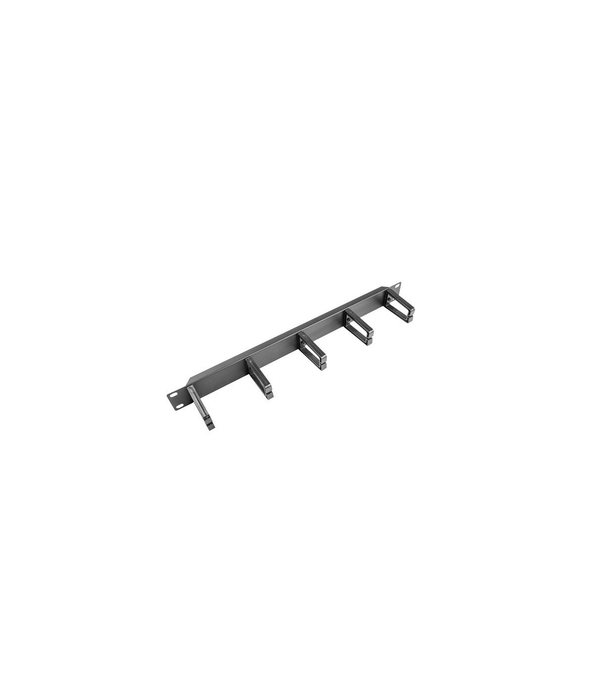 Organizador de cables lanberg 5 anillas plastico 1u tipo b rack 19 negro
