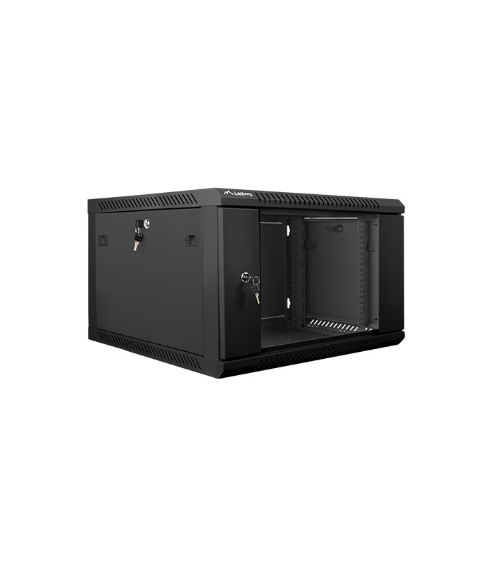 Armario rack lanberg 6u 600x600x368 auto ensamblado 19 pulgadas pulgadas hasta 60 kg negro